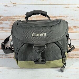 Canon 100EG Custom Gadget Bag Black/Olive DSLR Camera Bag w/ Strap Used